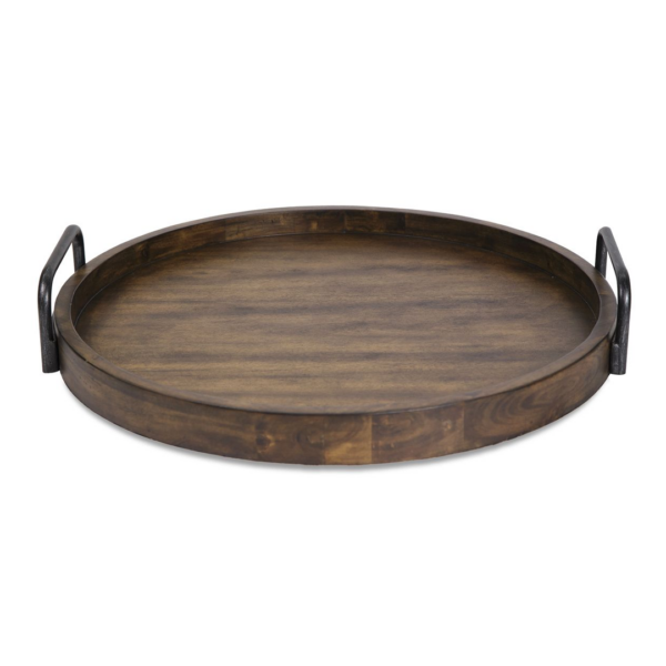 Tray, Wood with Iron Handles