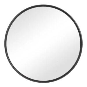 Round mirror with dark frame