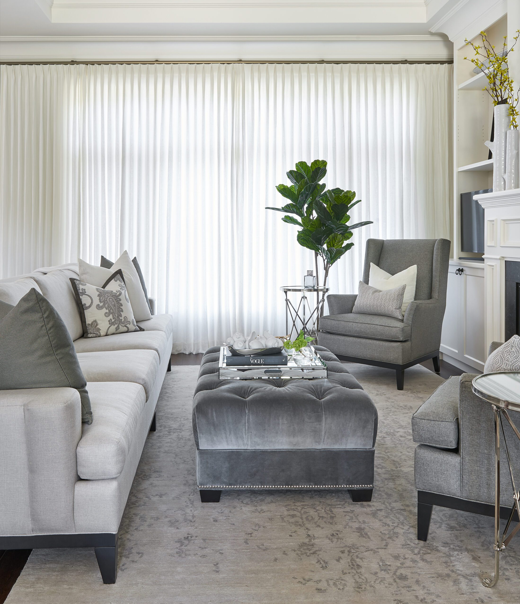 Bright and Airy Bungalow - Custom Living Room Design