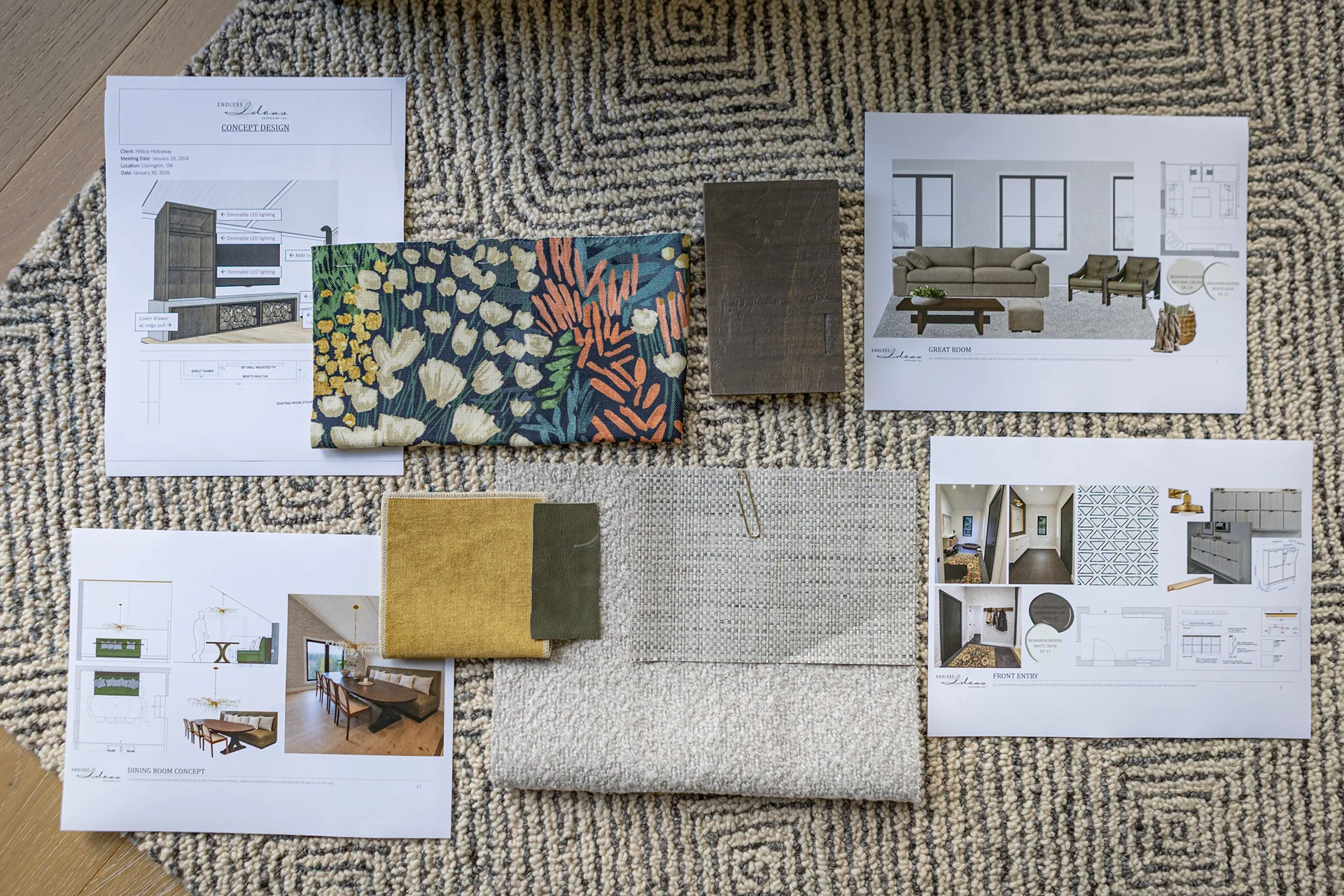 Hilltop Hideaway | Interior Design Project | Endless Ideas Inc. | Design Plans & Materials Selection